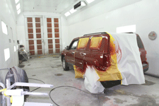 Paint booth at ABC Paint & Body Shop in Las Cruces, NM