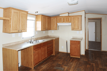 Kitchen in used mobile home