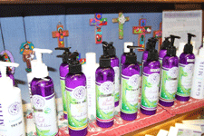 Lotions and soaps for sale at the Mesilla Book Center in Old Mesilla