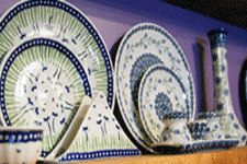 Polish pottery for sale at Cafe de Mesilla in Las Cruces