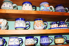 Polish pottery for sale at Cafe de Mesilla in Las Cruces, NM