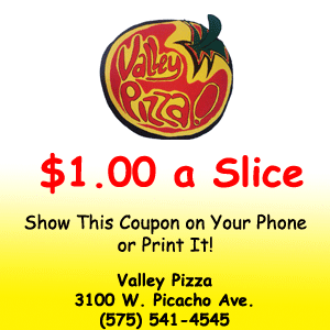 Coupon for pizza in Las Cruces
