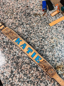 Custom western leather belts for sale in Las Cruces