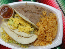 Soft tacos at La Cocina Mexican food restaurant in Mesilla Park, NM