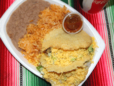 Chalupas at La Cocina Mexican food restaurant in Mesilla Park, NM