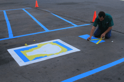 re-striping a parking lot