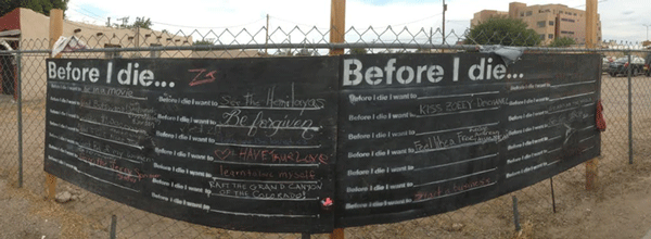 The "Before I Die Project" by Faith Hutson