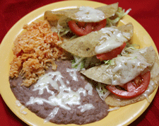 Taco plate at Nopalito's Mexican Food Restaurant on Mesquite Street in Las Cruces, NM