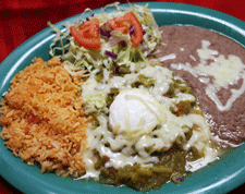 Green Enchiladas at Nopalito's Mexican Food Restaurant on Mesquite Street in Las Cruces, NM