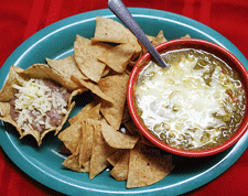 Green Chile Chips and Dip at Nopalito's Mexican Food Restaurant on Mesquite Street in Las Cruces, NM