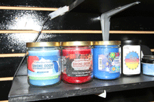 Candles for sale at Queen Bee's Smoke Shop in Las Cruces