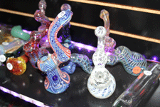 Glass pipes for sale at Queen Bee's Smoke Shop in Las Cruces