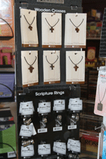 Christian necklaces at Revival Christian Bookstore in Las Cruces