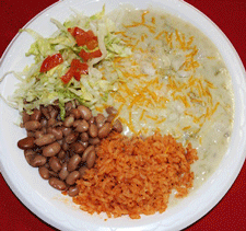 Green Enchilada plate at Roberto's Mexican Food Restaurant in Las Cruces, NM