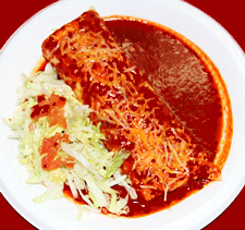 Red Chile Smothered Burrito at Roberto's Mexican Food Restaurant in Las Cruces, NM