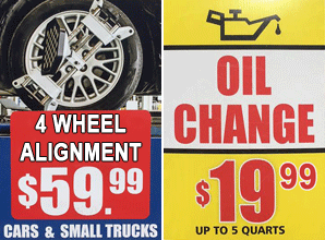 Lowest priced wheel alignment and oil change service in Las Cruces, NM