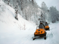 Snow mobiling in Alaska