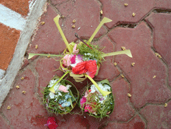 Offering to the gods in Bali, Indonesia