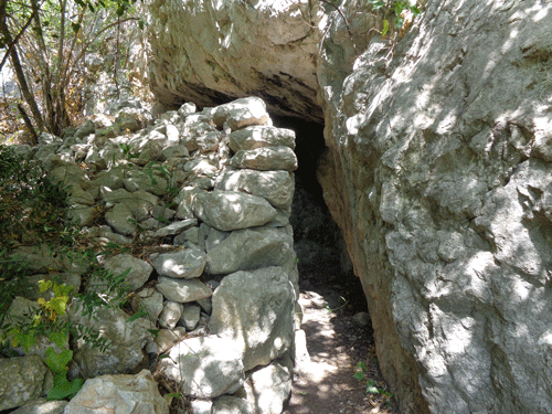Rock shelter in Bay of Kotor, Montenegro
