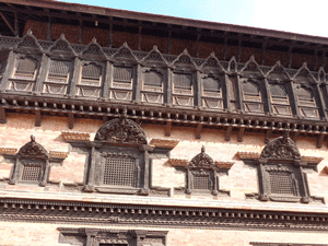 Carved building in Bhaktapur, Nepal