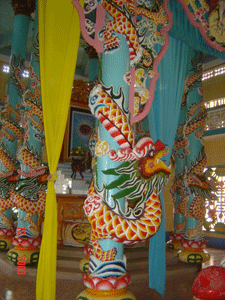 Temple art work in Ho Chi Minh City, Vietnam