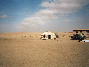 Camp in the Gobi