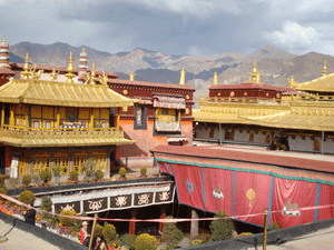 Golden roof tops in Lhasa, Tibet
