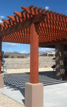 Custom made pergolas at Western Stoves & Fireplaces in Las Cruces, NM