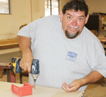 Working on a custom countertop at Antix