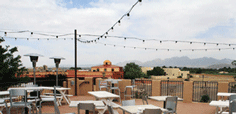 Outdoor patio at Hacienda de Mesilla