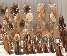 Metal yard art for sale at Casa Bonita Imports in Las Cruces