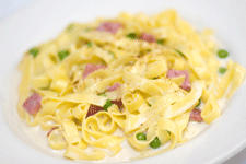 Fettuccini at Italian salad at Lorenzo's Italian Restaurant