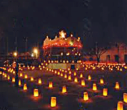 Luminarias on the Mesilla Plaza in Old Mesilla, NM 2024