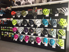 Bicycle helmets for sale at Outdoor Adventures Bike Shop in Las Cruces, NM