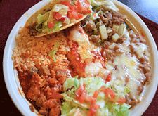 Combination plate at Ranchway Bar-B-Q in Las Cruces, NM