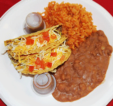 Taco plate at Roberto's Mexican Food Restaurant in Las Cruces, NM