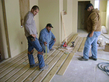 Installation of underground heating elements