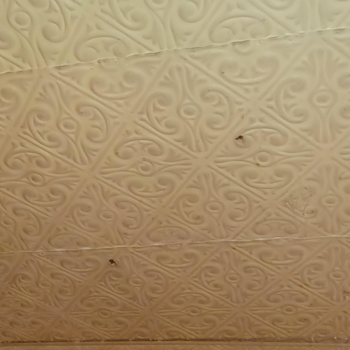 bullet holes in the ceiling at the St James Hotel in Cimarron, NM