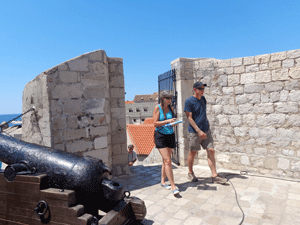 Walking on the wall in Dubrovnik, Croatia